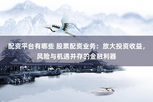 配资平台有哪些 股票配资业务：放大投资收益，风险与机遇并存的金融利器