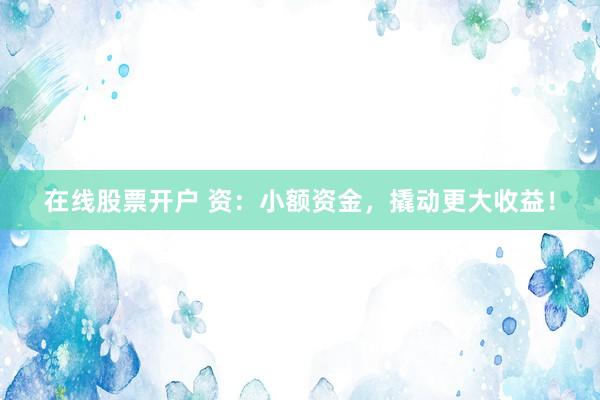 在线股票开户 资：小额资金，撬动更大收益！