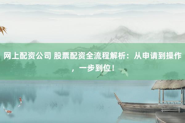网上配资公司 股票配资全流程解析：从申请到操作，一步到位！