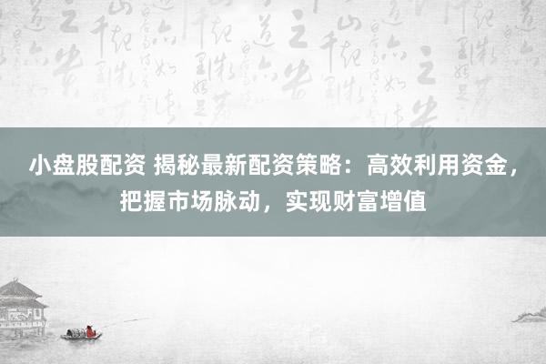 小盘股配资 揭秘最新配资策略：高效利用资金，把握市场脉动，实现财富增值
