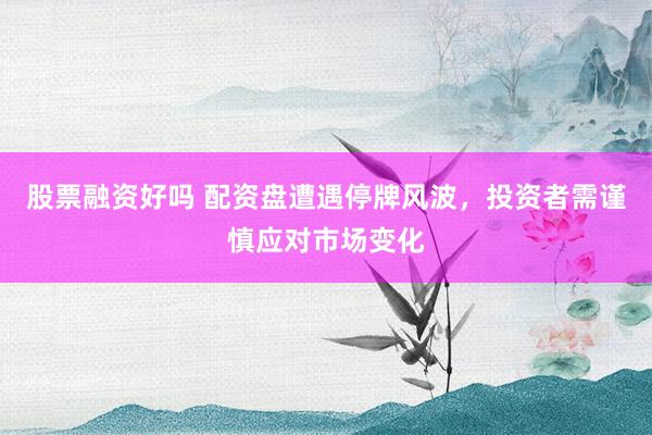 股票融资好吗 配资盘遭遇停牌风波，投资者需谨慎应对市场变化