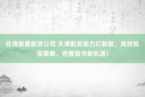 在线股票配资公司 天津配资助力打新股，高效投资策略，把握股市新机遇！