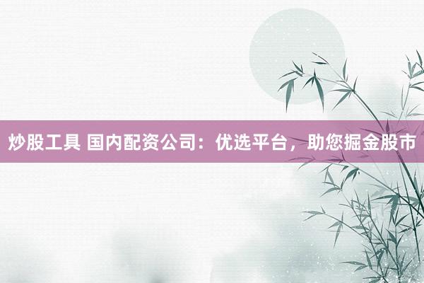 炒股工具 国内配资公司：优选平台，助您掘金股市